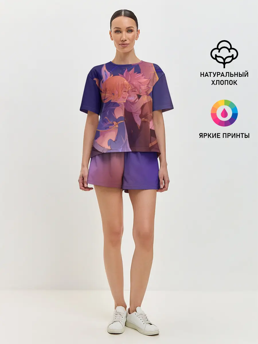 Женская пижама с шортами / Люси Хартфилия и Нацу Драгнил