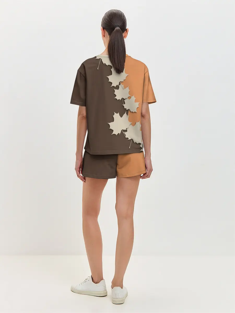 Женская пижама с шортами / ОСЕННИЕ ЛИСТЬЯ