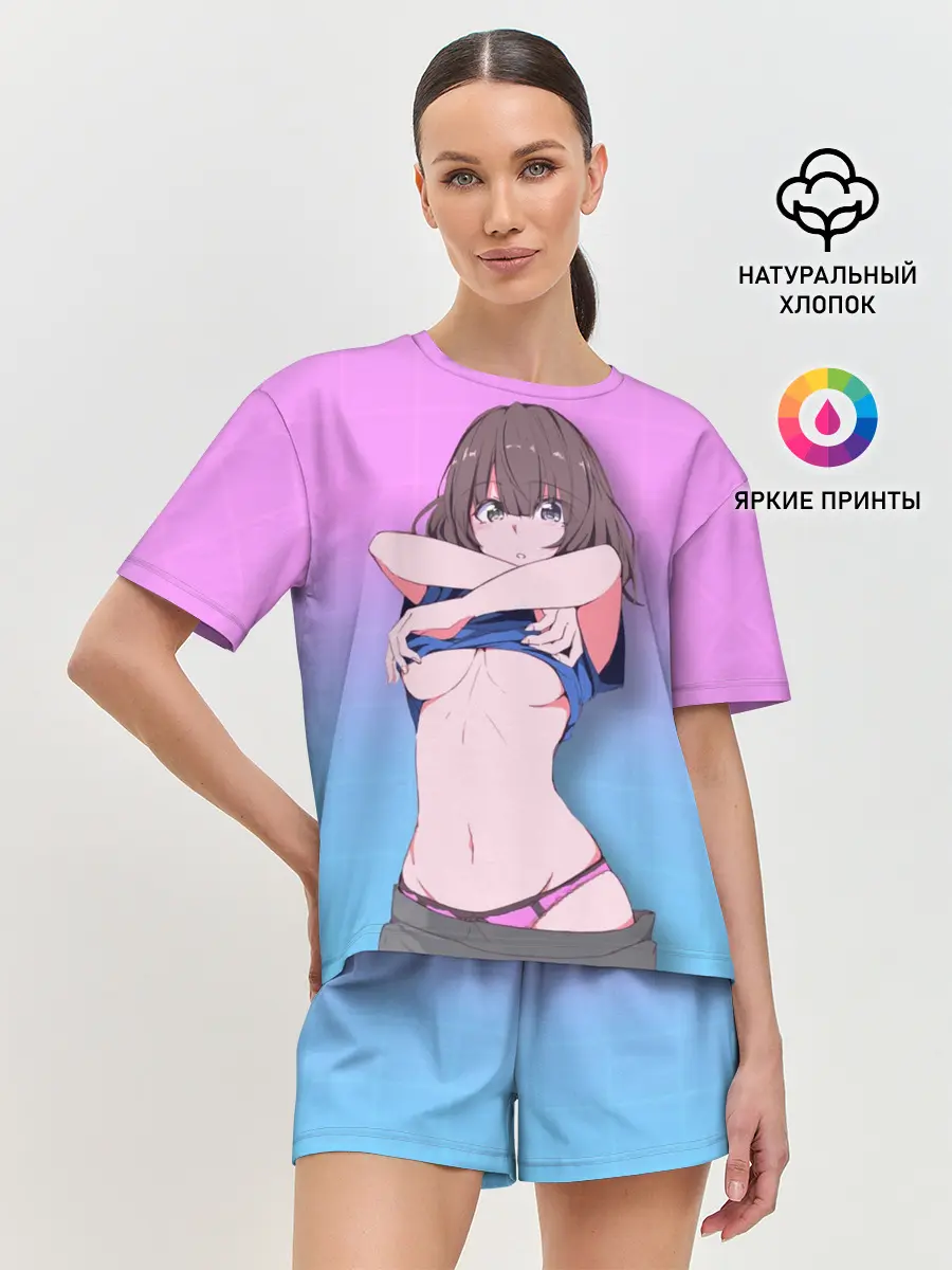 Женская пижама с шортами / Anime girl with sword