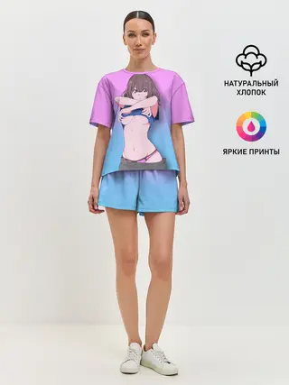 Женская пижама с шортами / Anime girl with sword