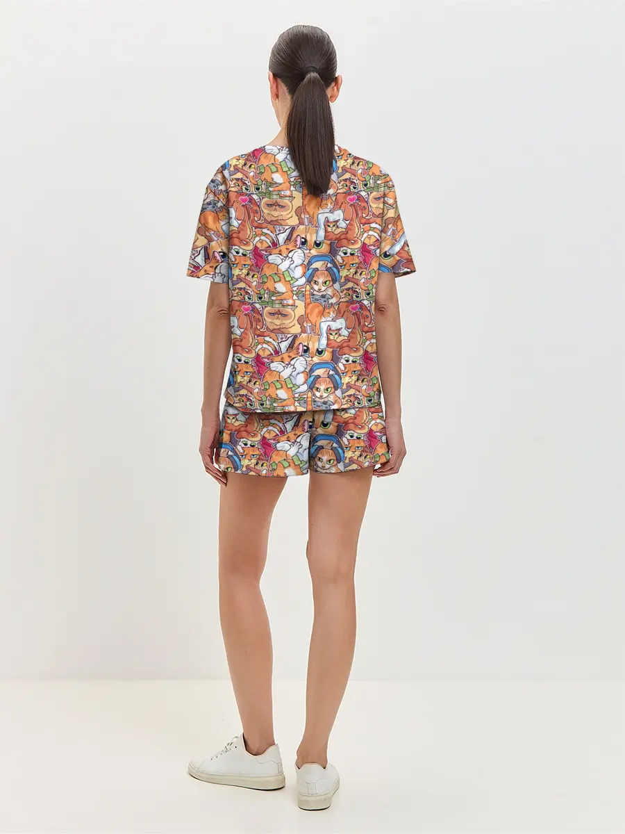 Женская пижама с шортами / Котобомбинг