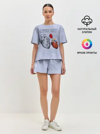 Женская пижама с шортами / кардиолог