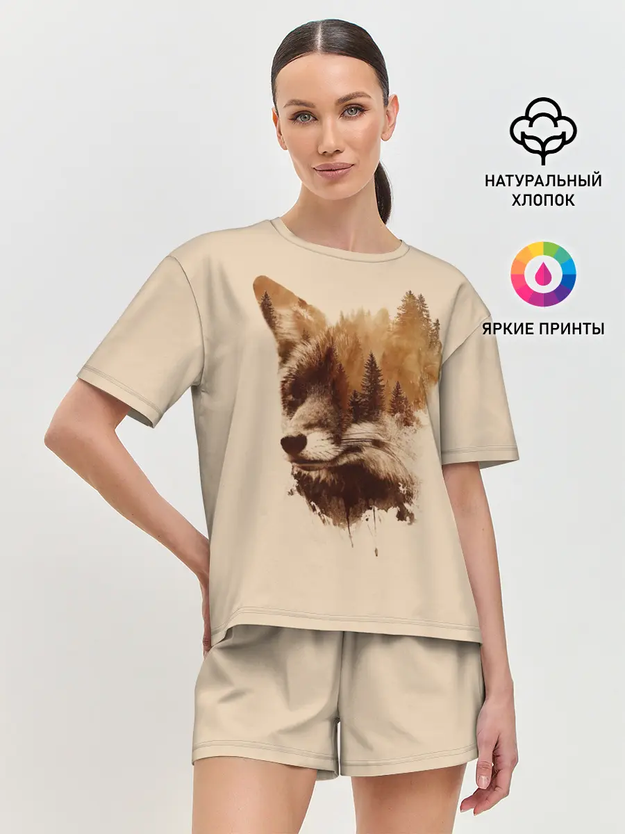 Женская пижама с шортами / Лесной Лис