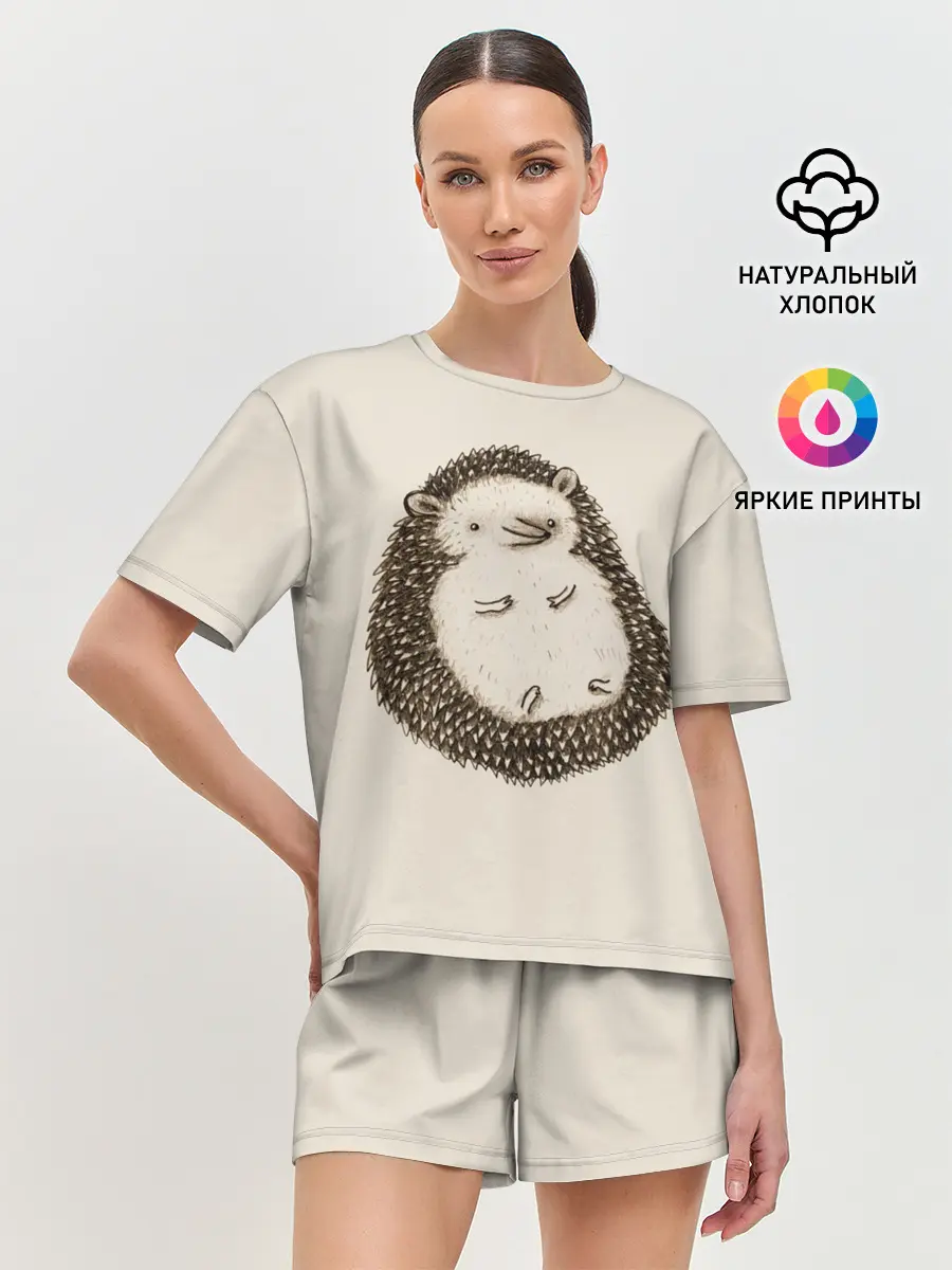 Женская пижама с шортами / Пузико Ежика