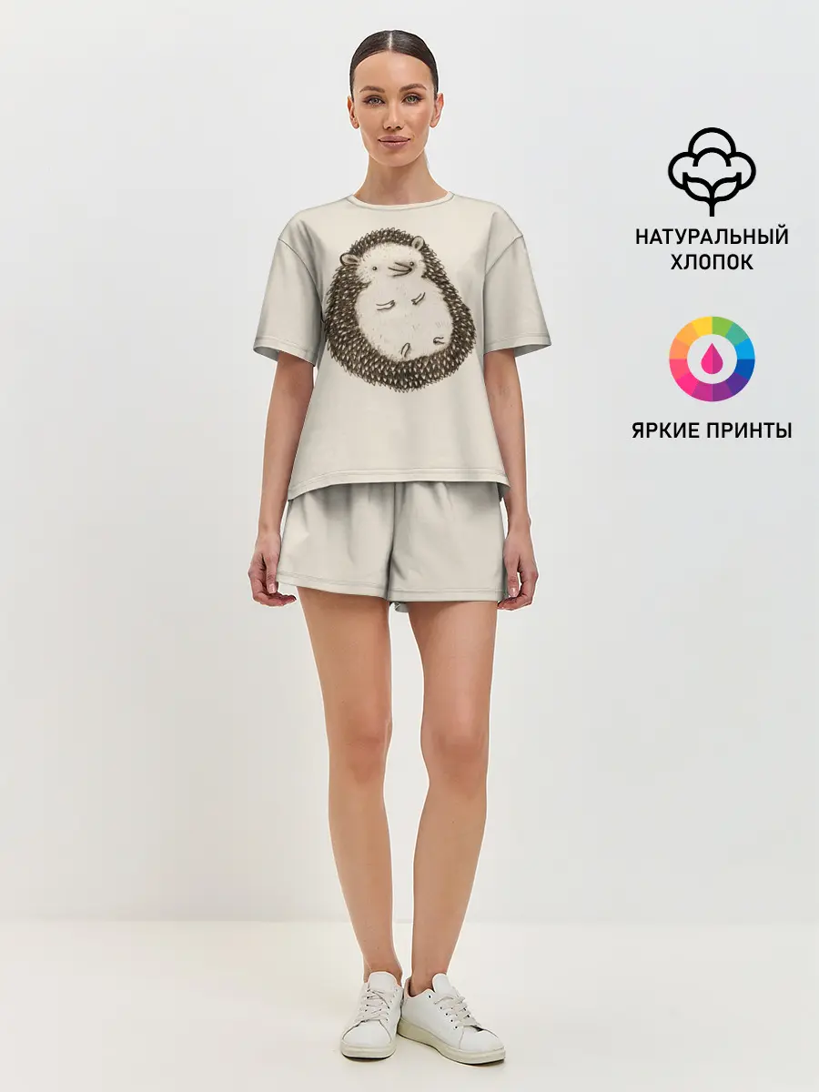 Женская пижама с шортами / Пузико Ежика