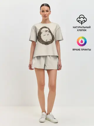 Женская пижама с шортами / Пузико Ежика