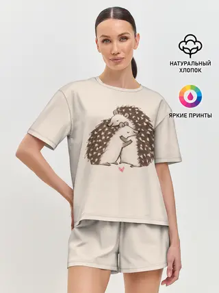 Женская пижама с шортами / Любовь Ежиков