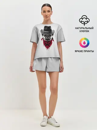 Женская пижама с шортами / Мопс