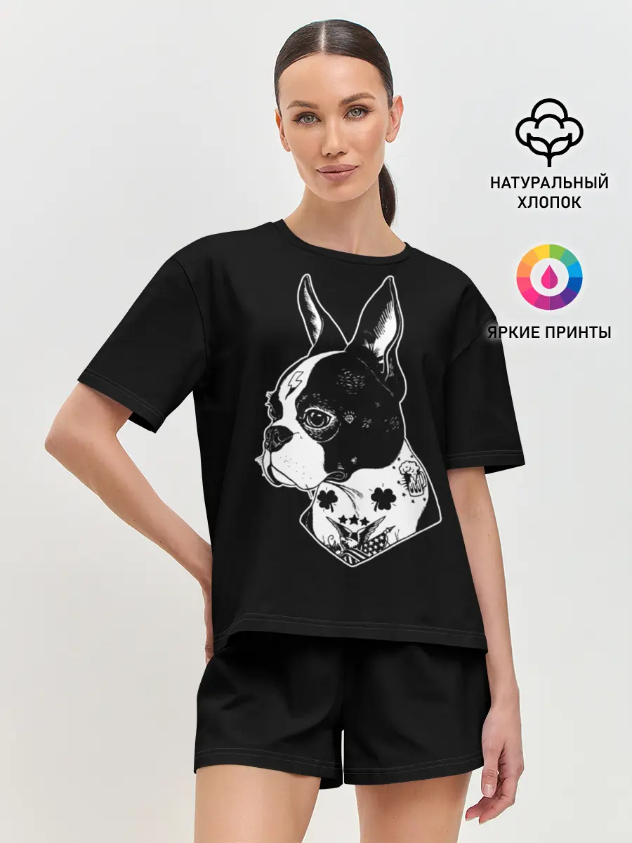 Женская пижама с шортами / Французский Бульдог