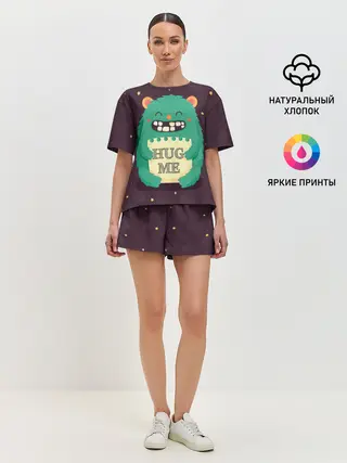 Женская пижама с шортами / Монстр обнимашки