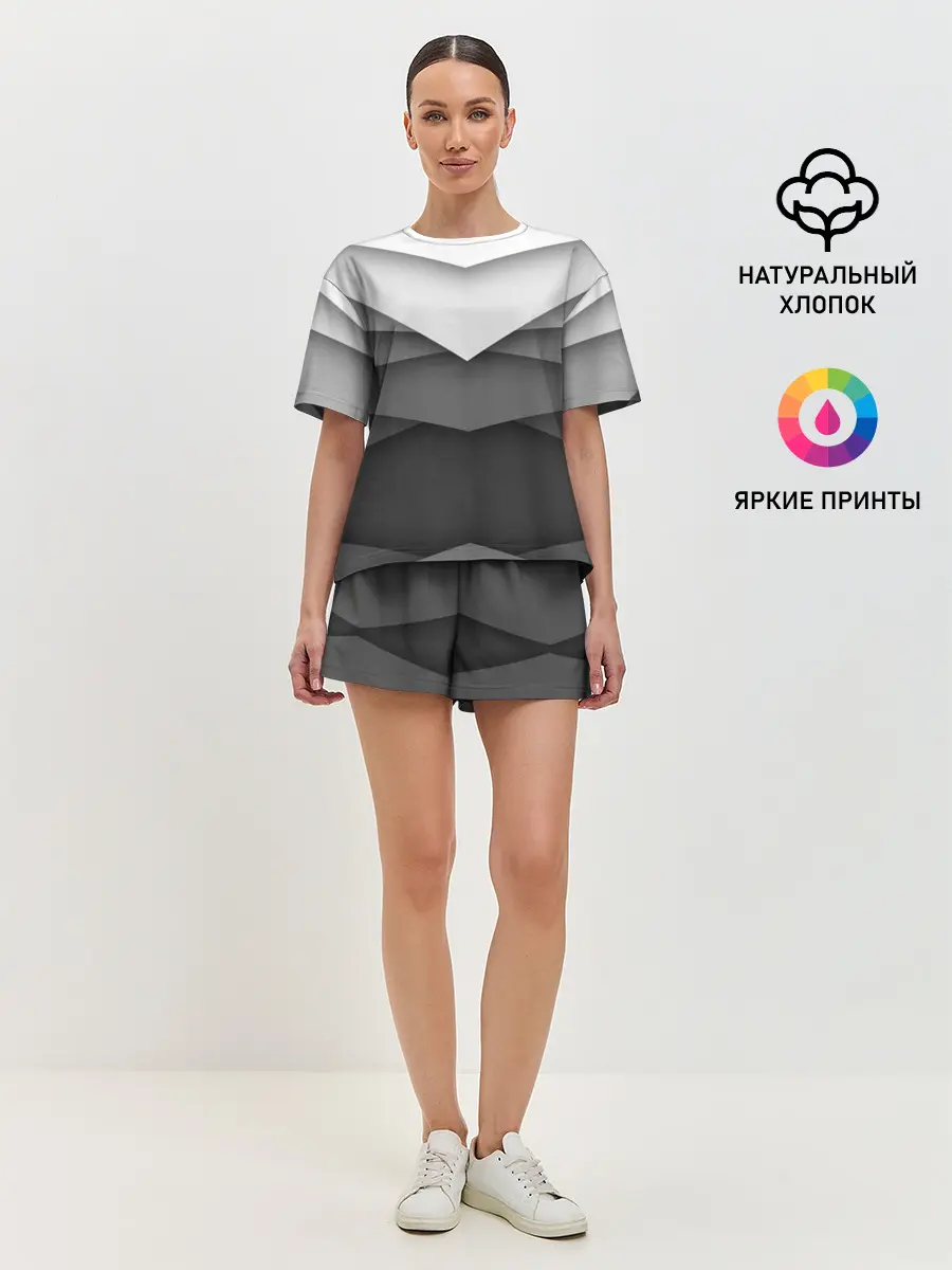 Женская пижама с шортами / Бумажные полосы