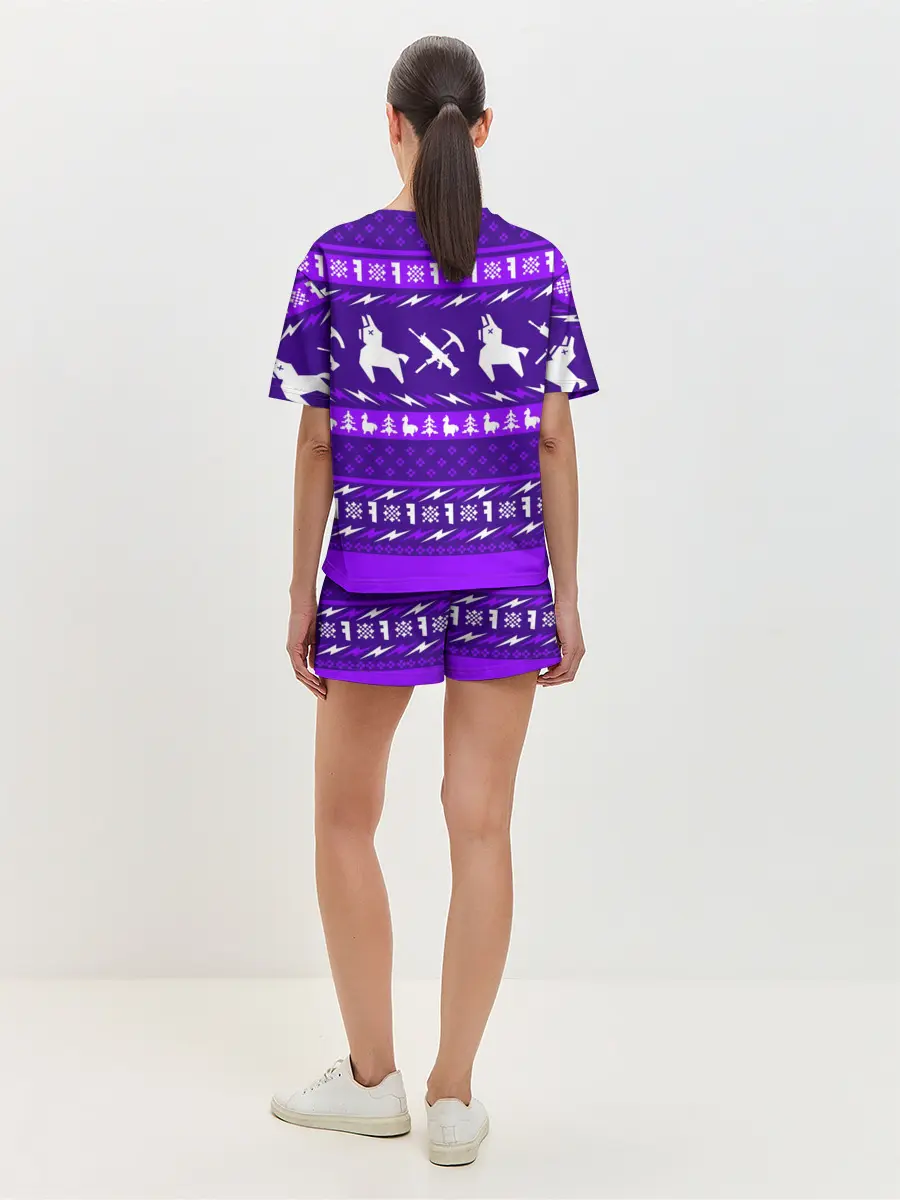 Женская пижама с шортами / FORTNITE НОВОГОДНИЙ