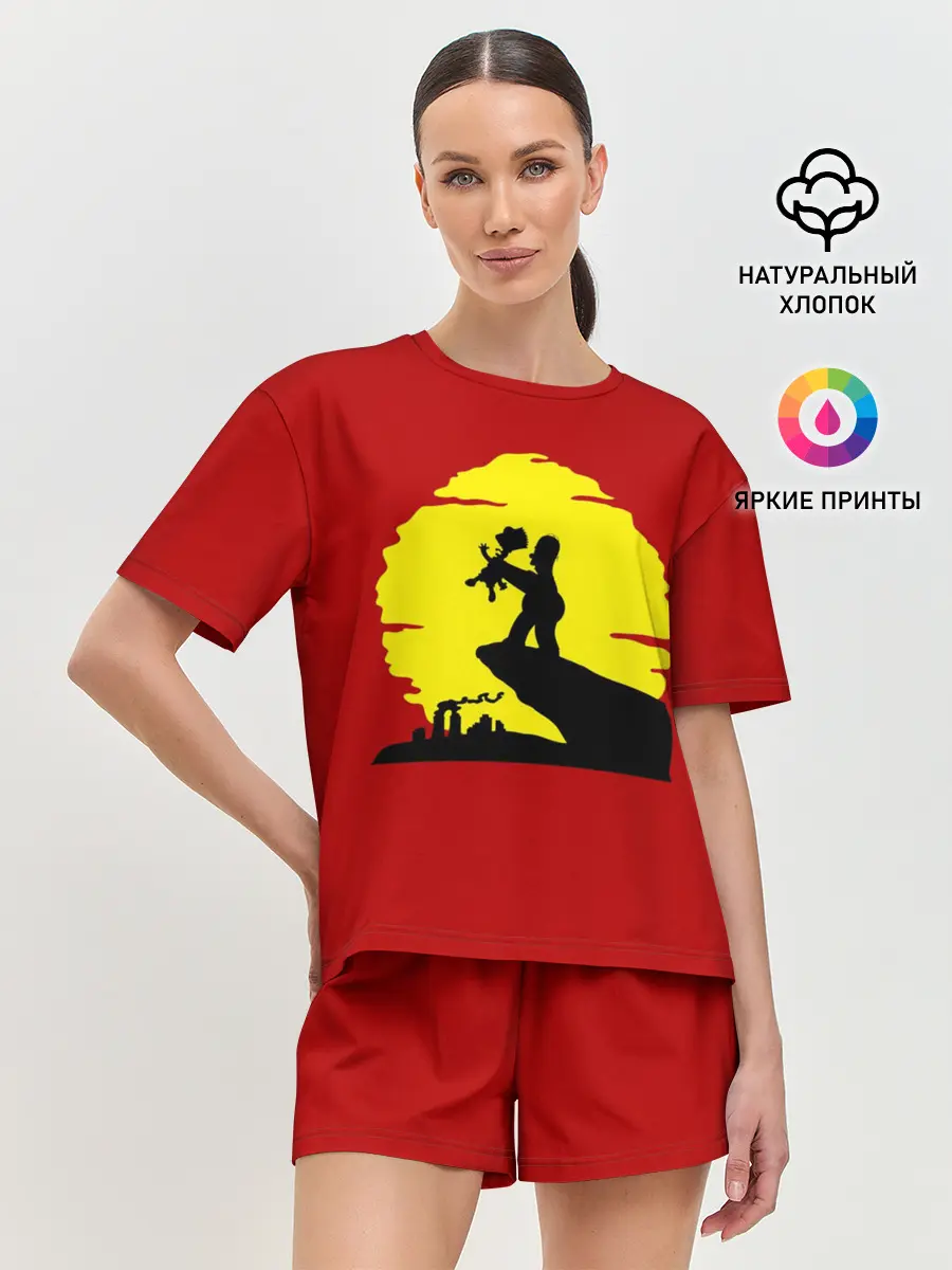 Женская пижама с шортами / Гомер и Барт