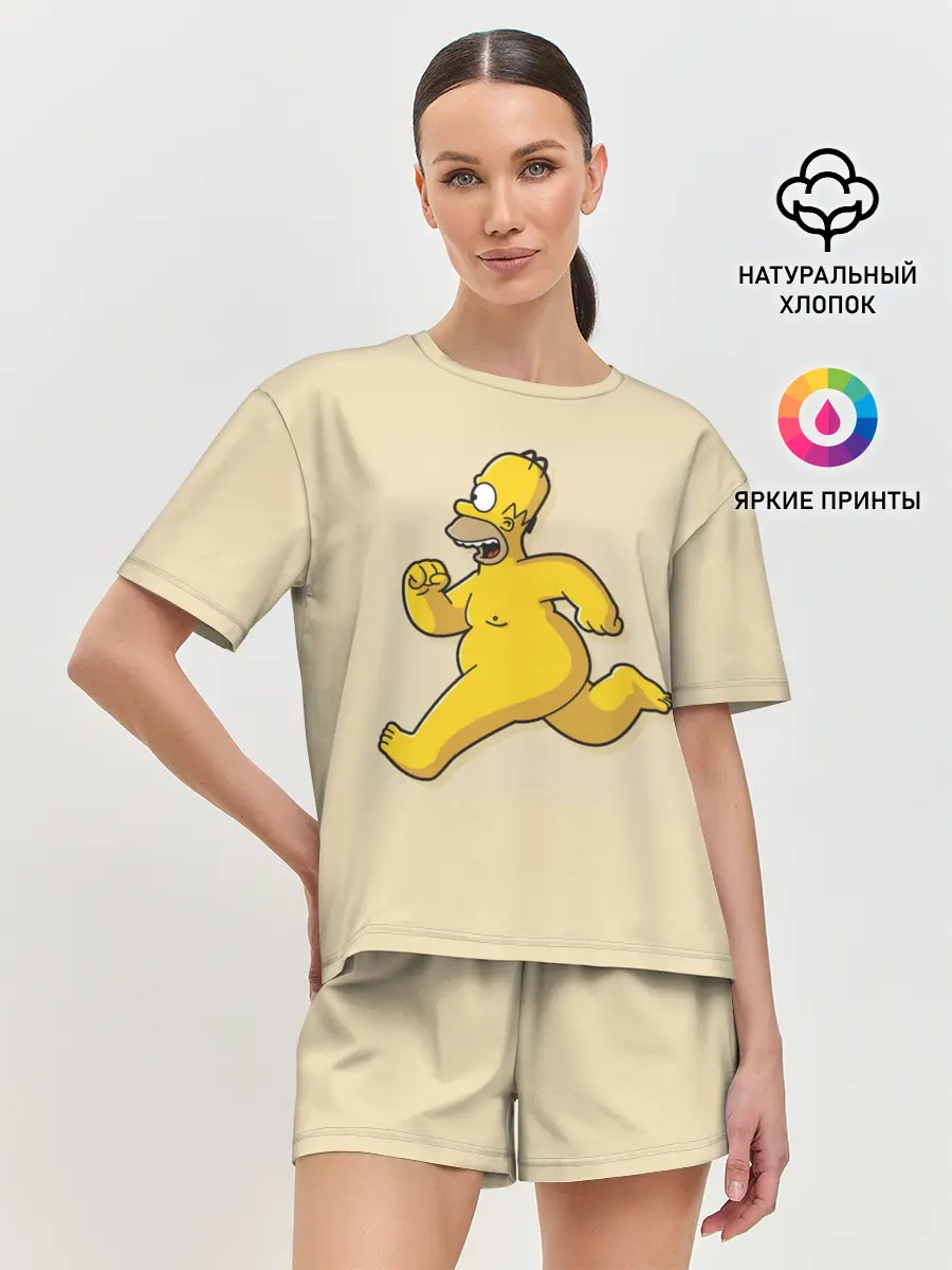 Женская пижама с шортами / Гомер на Пробежке