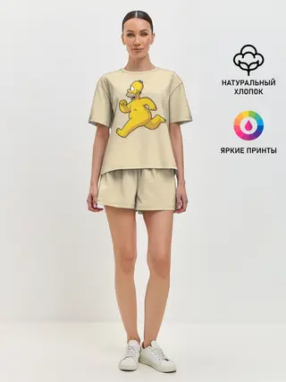 Женская пижама с шортами / Гомер на Пробежке