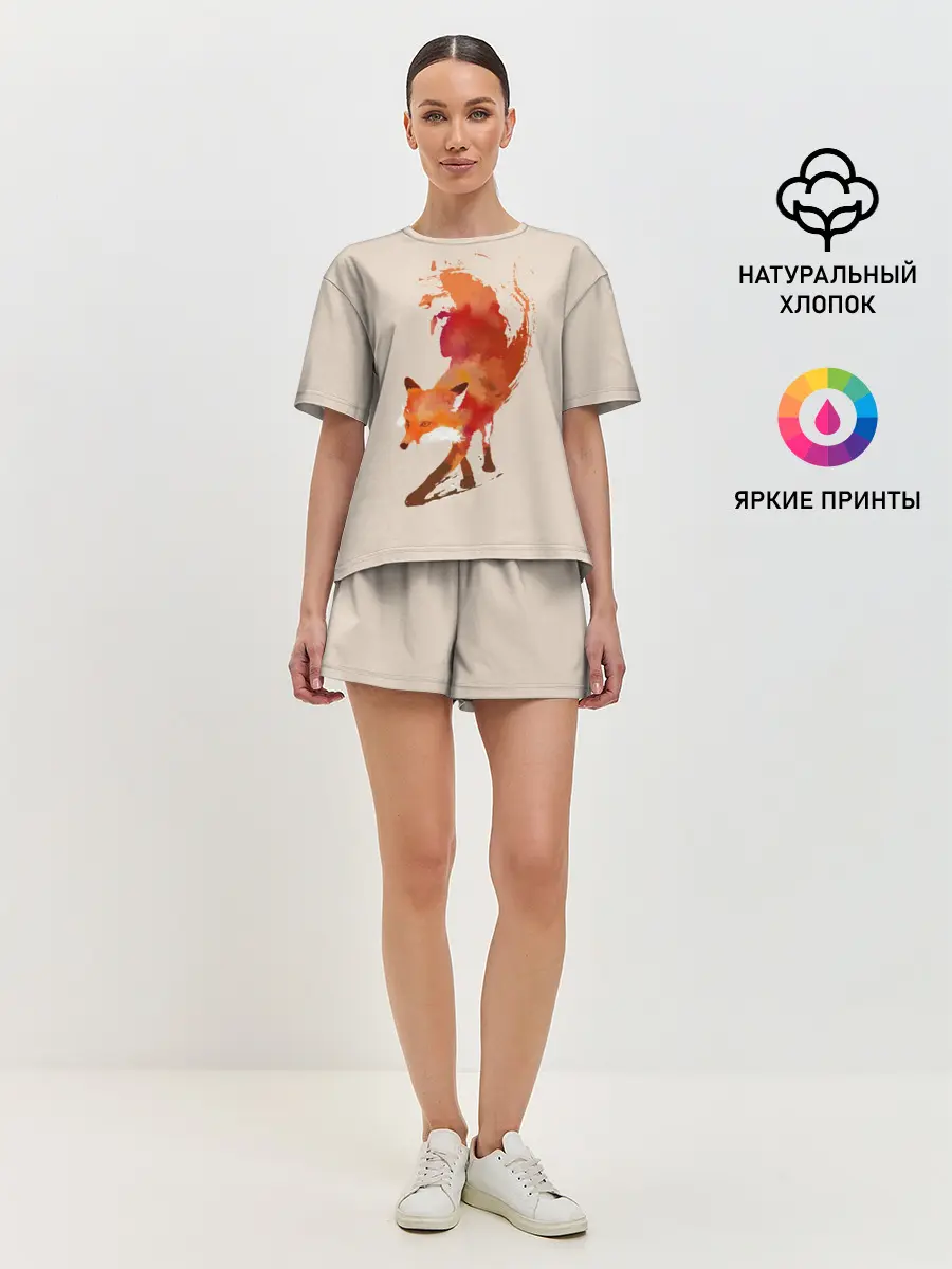 Женская пижама с шортами / Paint Fox