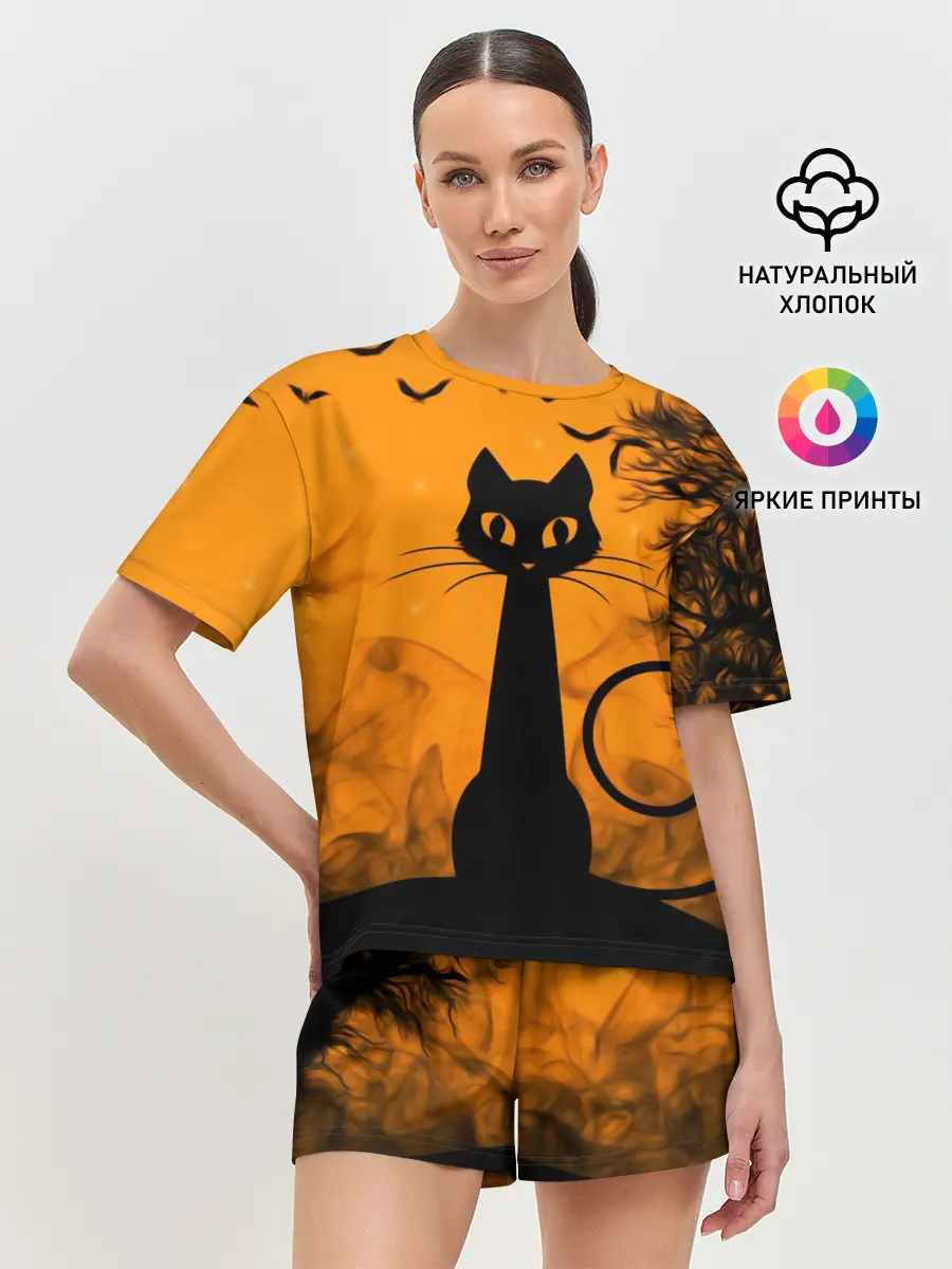 Женская пижама с шортами / Halloween