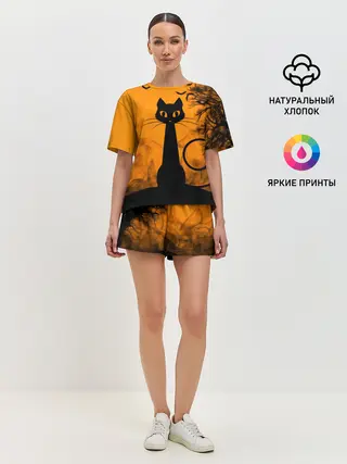 Женская пижама с шортами / Halloween