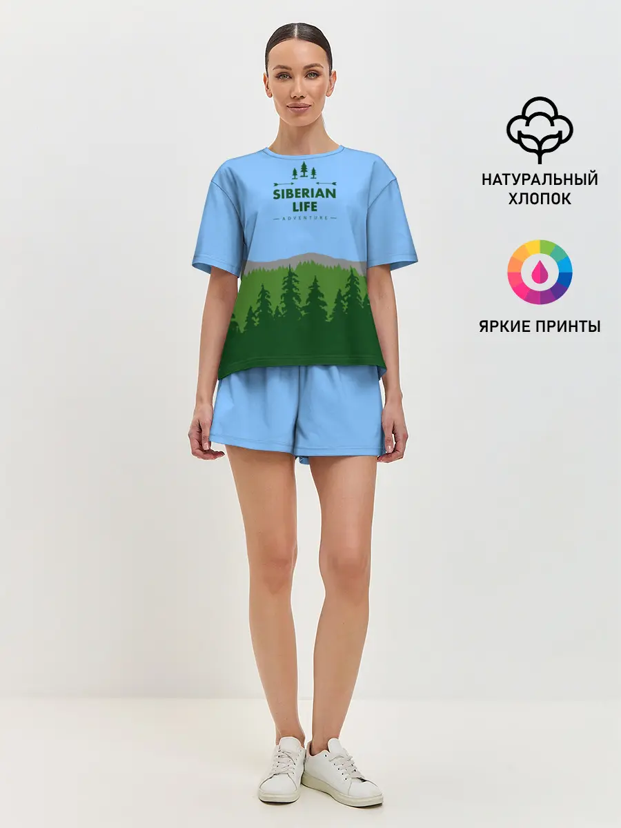 Женская пижама с шортами / Сибирь