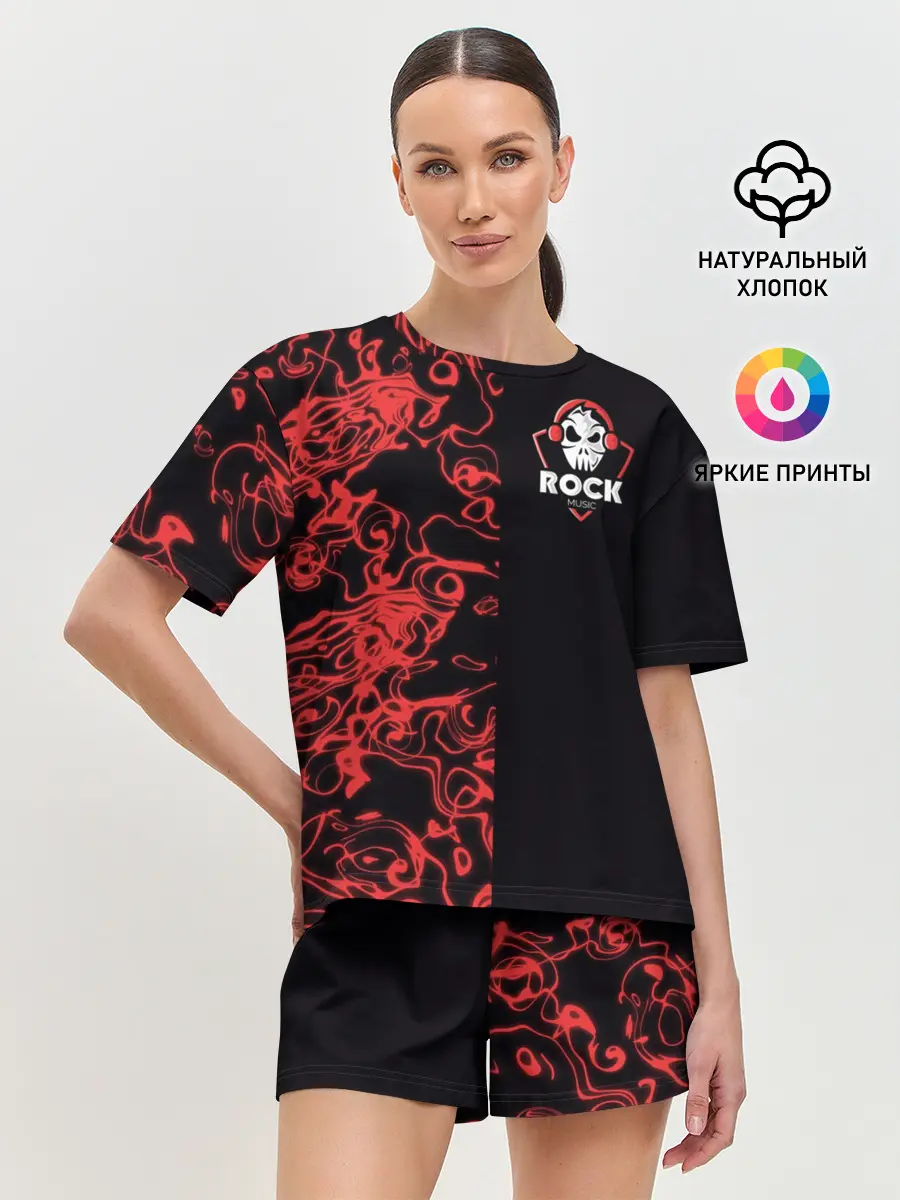 Женская пижама с шортами / I Love Rock