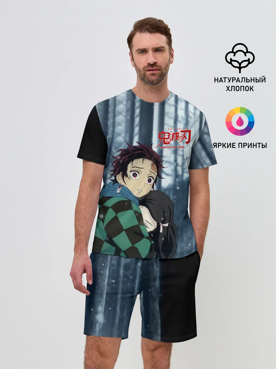 Мужской костюм с шортами / Танджиро и Незуко Камадо в лесу