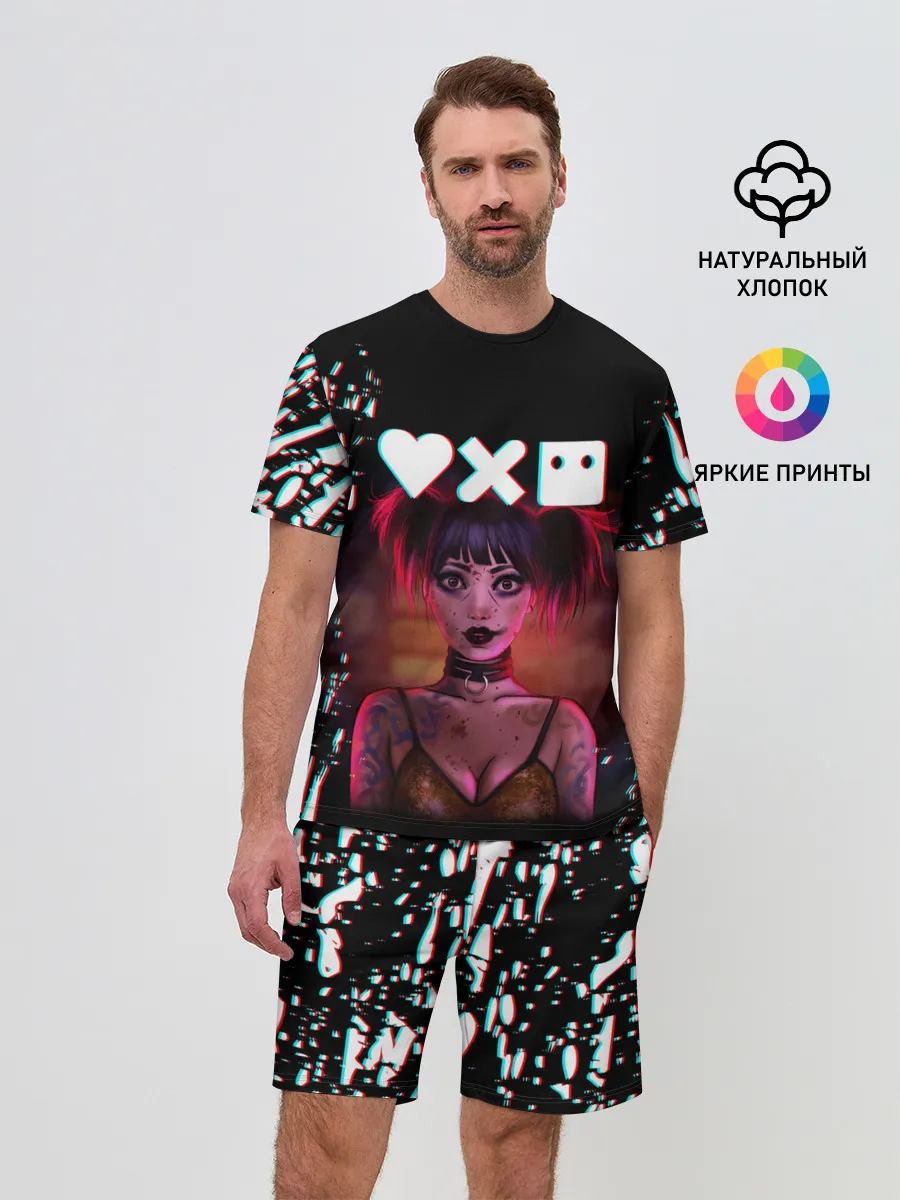 Мужской костюм с шортами / Love, Death and Robots | Lora Glitch