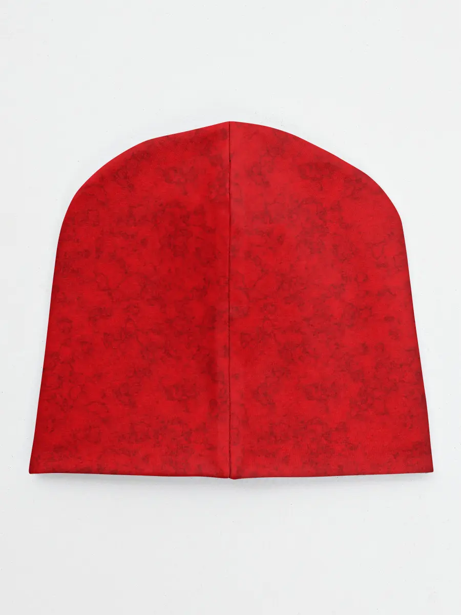Детская шапка / Ярко-красный мраморный узор