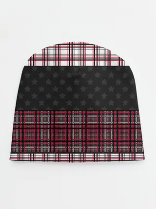 Детская шапка / Комбинированный красно-серый