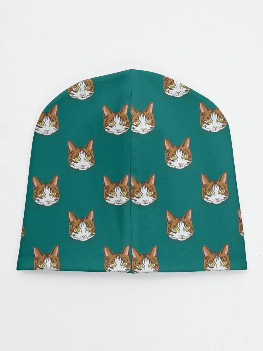 Детская шапка / Рыжий кот паттерн