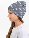 Детская шапка / Ромашки на сером паттерн