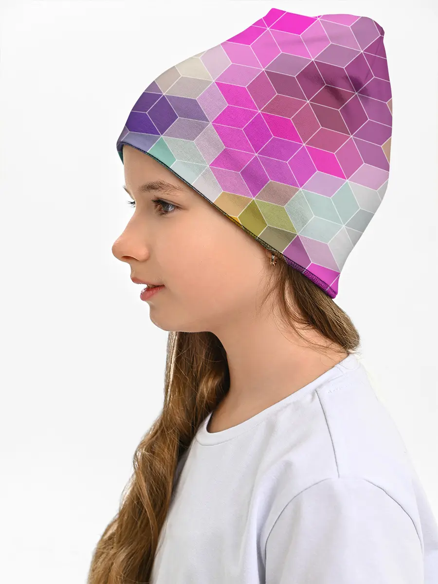 Детская шапка / Абстрактный разноцветный узор