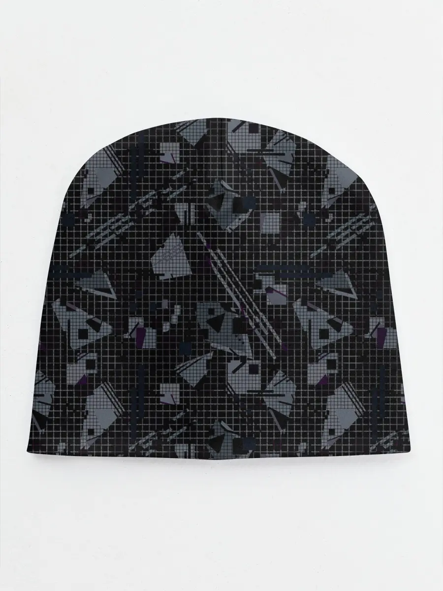 Детская шапка / Темный серый узор мемфис