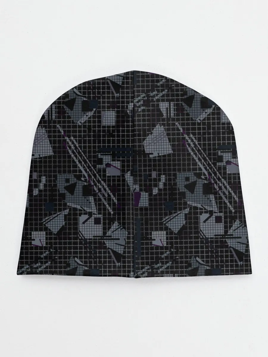 Детская шапка / Темный серый узор мемфис