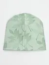 Детская шапка / Зеленые листья на светло зеленом