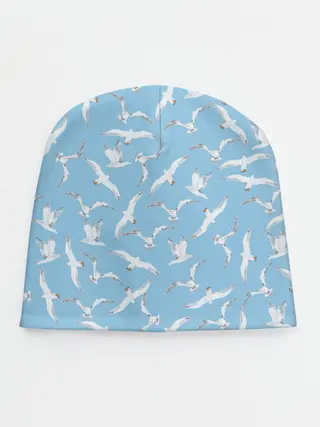 Детская шапка / Чайки в небе паттерн