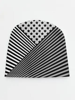 Детская шапка / Полосатый комбинированный узор