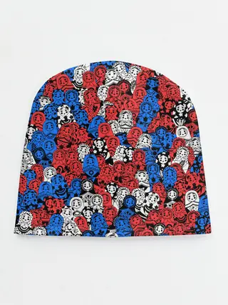 Детская шапка / Бело-сине-красные матрёшки