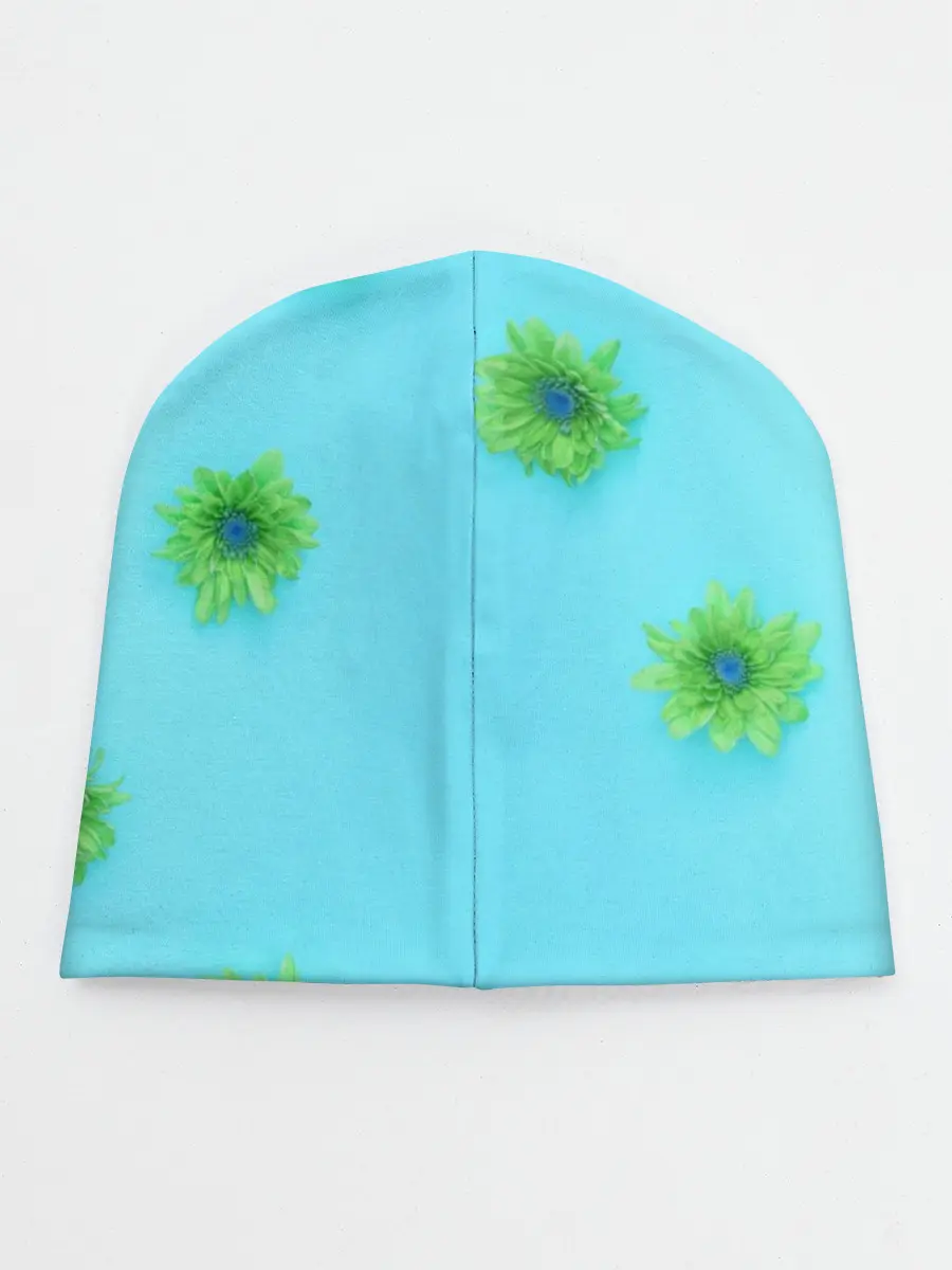 Детская шапка / Зеленые Цветочки