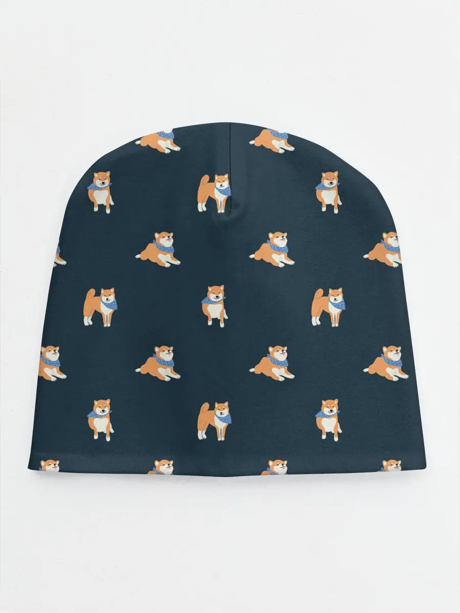 Детская шапка / Шиба ину паттерн