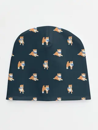 Детская шапка / Шиба ину паттерн