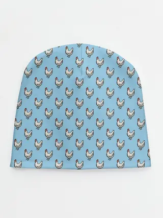 Детская шапка / Белая курочка паттерн