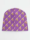 Детская шапка / Бананы на лиловом паттерн