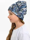 Детская шапка / Синий камуфляж с щупальцами