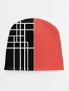 Детская шапка / Черный и коралловый арт деко