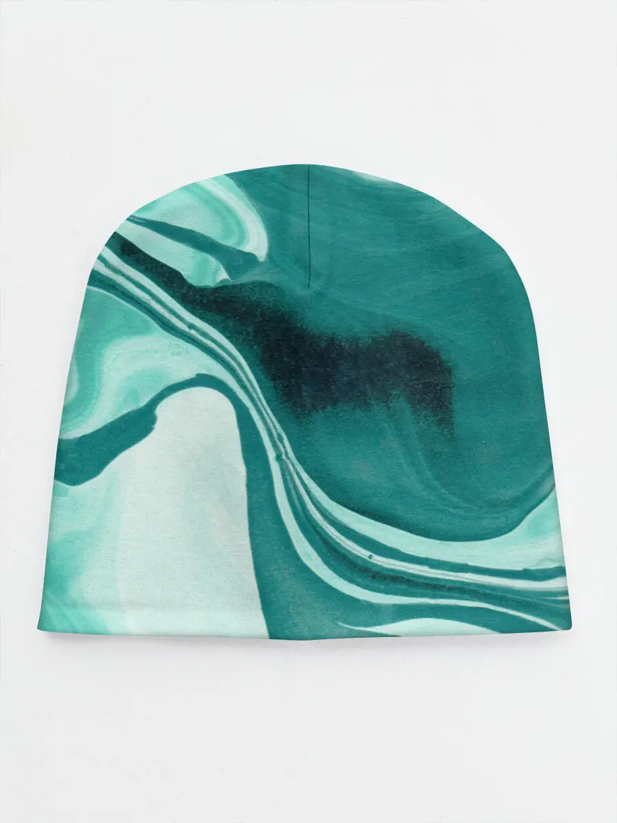 Детская шапка / красочный зелёный развод