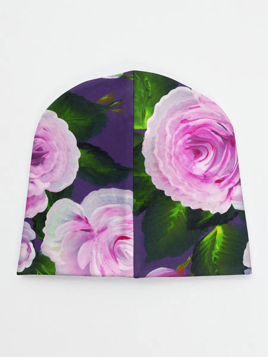 Детская шапка / Цветы Розовые Розы красками