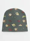 Детская шапка / Морские рыбки на зеленом фоне