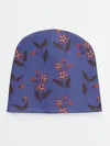 Детская шапка / Цветы на синем фоне