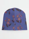Детская шапка / Цветы на синем фоне