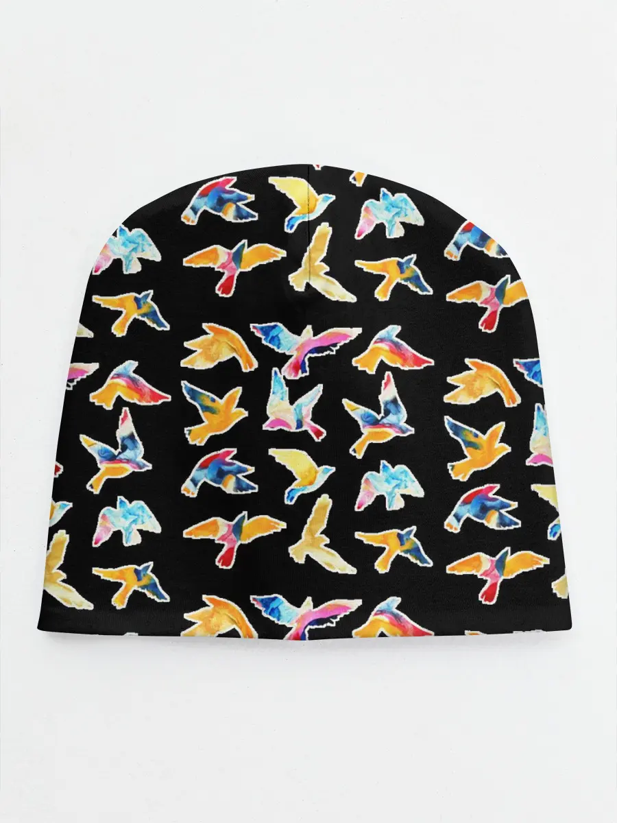 Детская шапка / парящие акварельные птицы